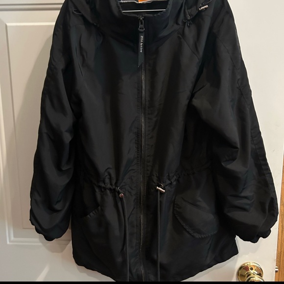 Zyia Women’s Drawstring Hooded Black jacket lined size medium - Picture 8 of 14